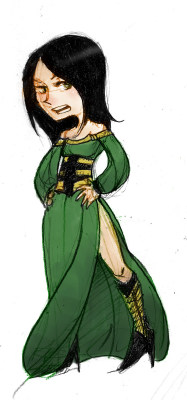 Old Sketch Of Fem!Loki From Killer Gay Swans, But Now Colored.