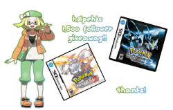 h0peh:  Hey everybody! It’s that time again were I give out really stupid giveaways because of how many people are following me like a cult. Today I’m offering a copy of Pokemon Black 2 or Pokemon White 2. You choose! There is only ONE WINNER! The