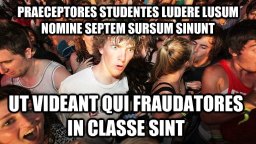 Praeceptores studentes ludere lusum nomine Septem Sursum sinuntUt videant qui fraudatores in classe 