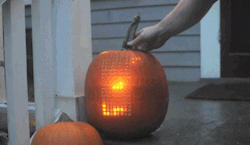 prostheticknowledge:  Pumpktris  Playable electronic Tetris game cased inside a real pumpkin, with perforations and LEDs as pixels:  More about how and why it was but together at HaHa Bird:  One of my habits is to write down all the crazy, fleeting ideas