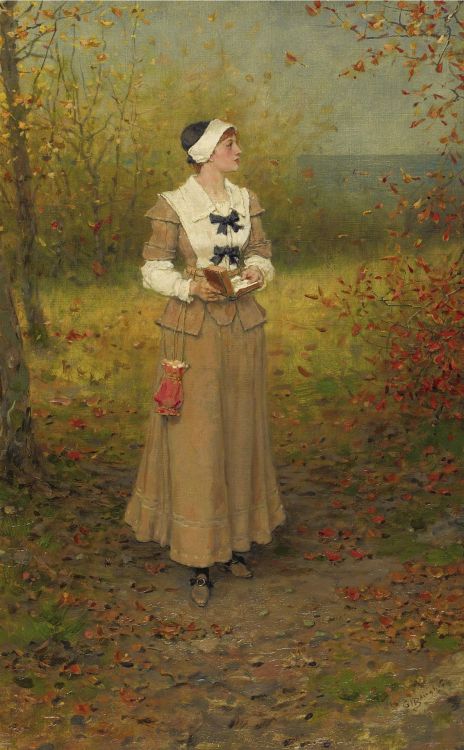 Autumn. George Henry Boughton (Anglo-American, 1833-1905). Oil on canvas. Boughton was a landscape a