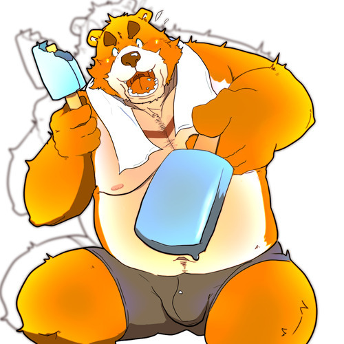 snowgabumon:  fatfur:  He’ll melt your popsicle ;)  mmm popsicle =D 