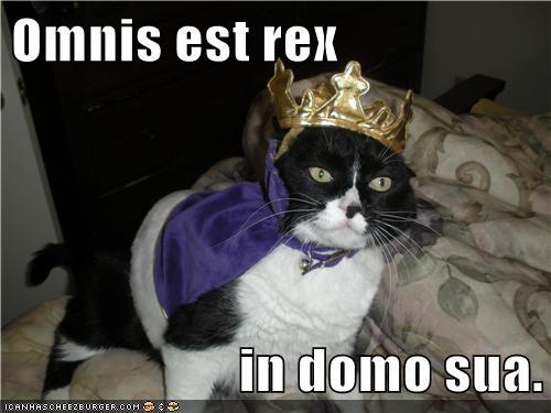 Omnis est rex in domo sua.Every man is a king in his own home.(From Bestiaria Latina Blog.)