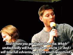 forensic-dragons:  hopelesslyhiddled:  ssjdebusk:  homoosesexual:     [x]      this entire gif set makes me want to vomit from the sheer cuteness. Doesn’t Wes call him Uncle Jensen too. Actually can’t.  HE’S UNCLE JENSEN TO THOMAS BECAUSE JARED