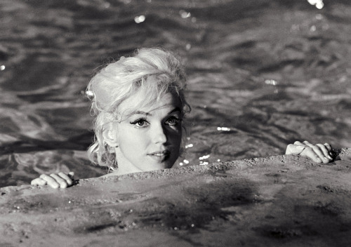 Marilyn Monroe; during filming of the skinny dip scene from George Cukor's unfinished Something&rsqu