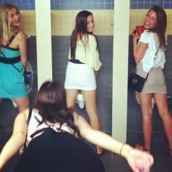 urinalchicks:  teaming up at the urinal