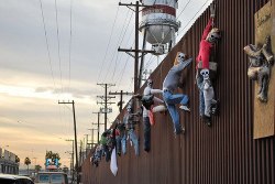 socialismartnature:  “Dia de muertos” @ the Mexico-US Border in Mexicali BC Mexico border with Calexico CA US. In memory of the thousands of Latin@ men, women, and children, killed by racist vigilantes, Border Patrol bigots, and institutional colonialism