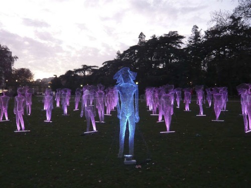 “Colorfully Lit Wire Sculptures at Nuit Blanche Paris
”