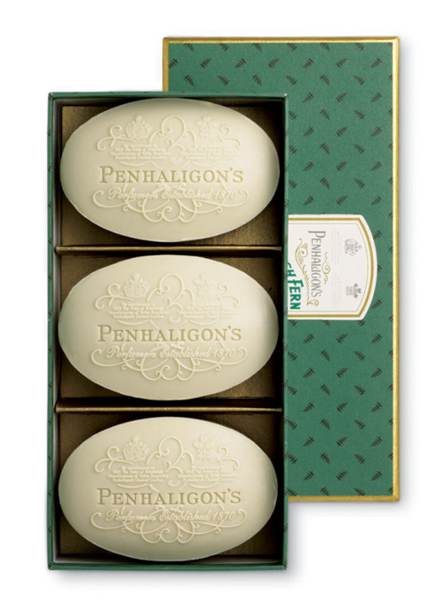 An exquisite array of elegant soap & fragrance packaging from Penhaligon’s.