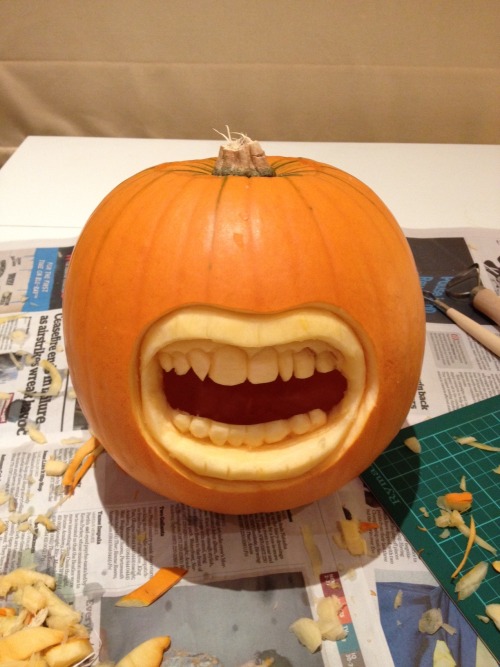 This year’s Preposity pumpkin that I carved last night Happy Halloween prepsters!