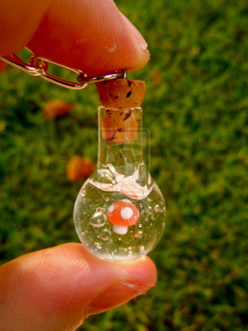 Micro Mushroom Vial Necklace by =UntilItEnds