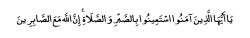 ni3ma:  { O you who have believed, seek help through patience and prayer. Indeed, Allah is with the patient.} Quran(2,153) 