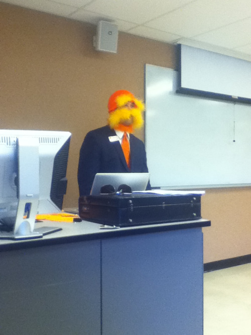 amerikate:My professor dressed as the lorax.