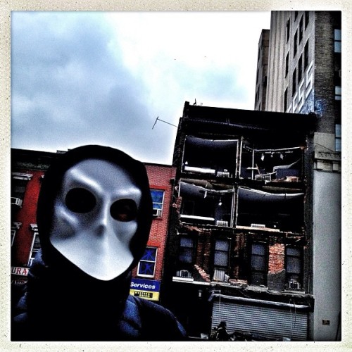 benlowy:
“ New York City, NY | October 31, 2012 Halloween in storm ravaged New York City, as the city tries to recover from Hurricane Sandy. #photography #photojournalism #documentary #mobilephotography #nyc #mask #building #sandy #hurricanesandy...