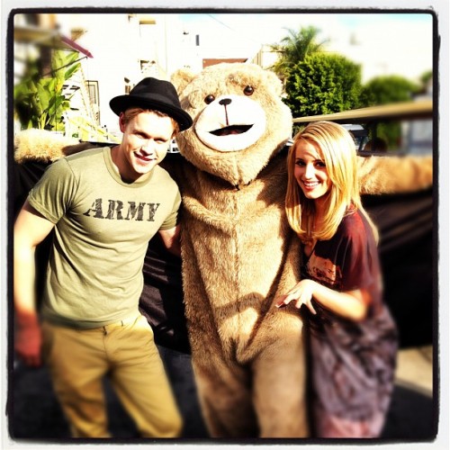 fyeahgleeclub:adamshankman Halloween costume 2 ! Furrie with @diannaagron and @chordoverstreet