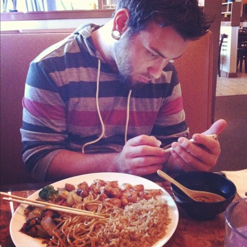 I guess he likes his new phone- phew. #hbdbby #sogoissogood (at Sogo Japanese Hibachi)