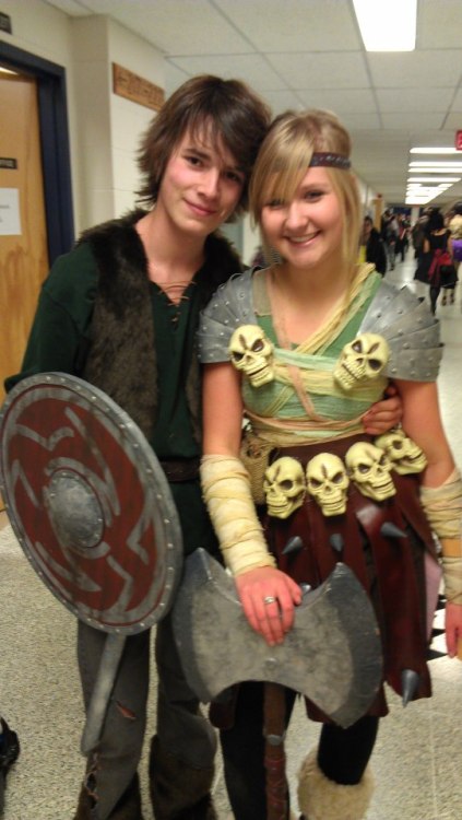 travellingbytardis:  Our Hiccup and Astrid halloween costumes! Need some minor changes, but still a hit! Stay tuned for the upgraded versions of our costumes for Comic-Con! :D 