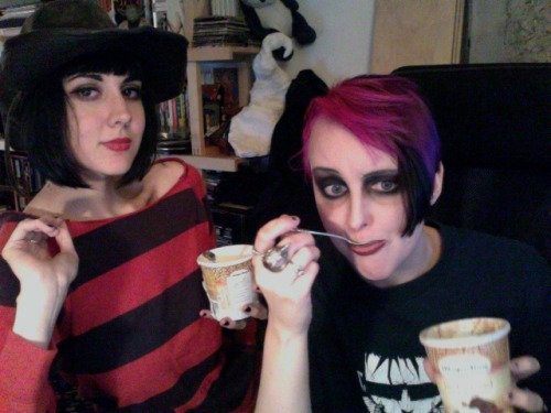 The Halloween drinking aftermath- with ice cream! 