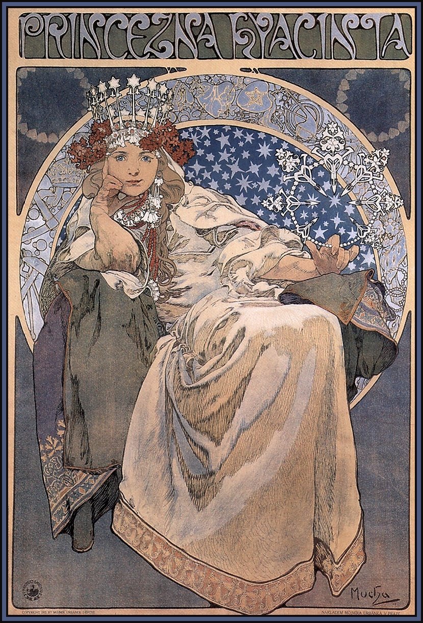 iCanvasART 3-Piece Princess Hyacinth 1911 Canvas Print by Alphonse Mucha 0.75 by 40 by 60-Inch 