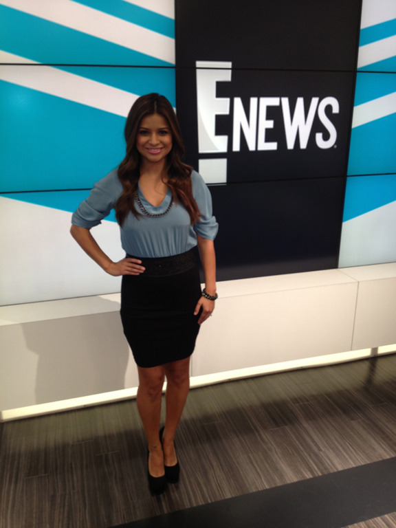 Fellow Washingtonian Kristina Guerrero wears a SENA NYC Chained Necklace Dress on E! News.