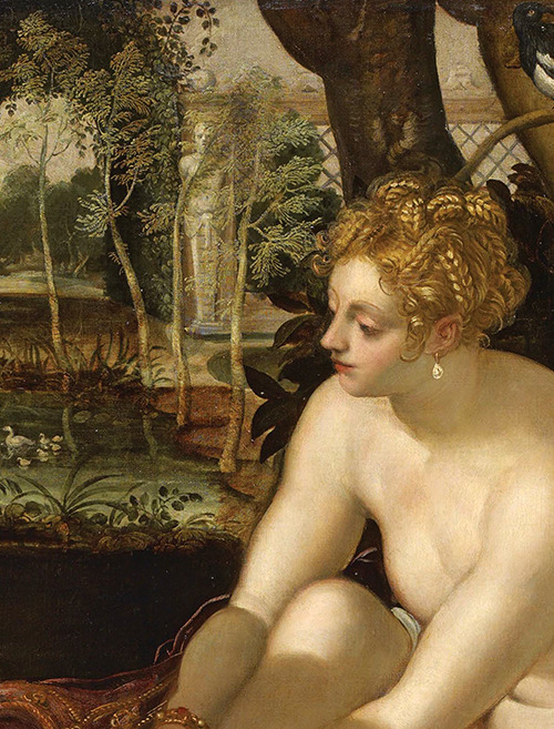 sophistae:Jacopo Tintoretto, Bathing Susannah (detail), 1555