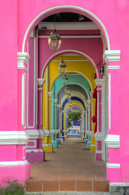 Colorful passage in Georgetown, Penang, Malaysia (by sharpeyes44).