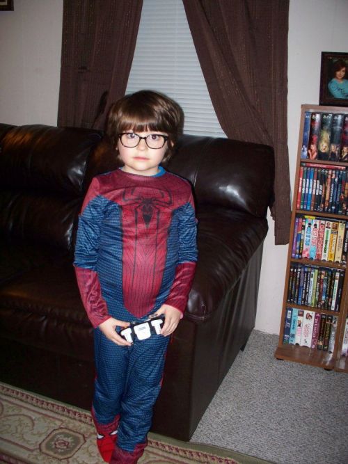 My little brother pretty much is spiderman.