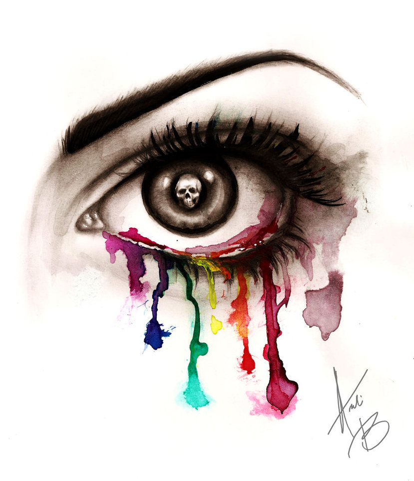 andibabydollb:  Beautiful Eye of Death by Andrea BengeInspired by MC Escher’s Eye