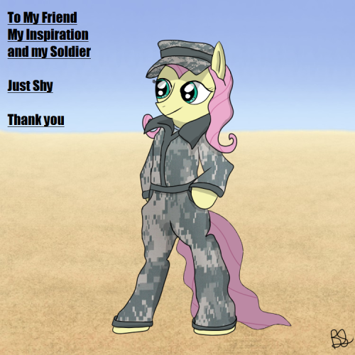 To my FriendMy InspirationAnd our Soldier Just ShyThank you Fan art / Tribute I have never been more proud to draw art, for a more deserving person. Your service for our country, Is a debt that will never be repaid. Thank you Shy, for being my friend.