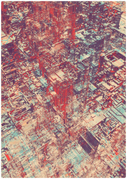 ianbrooks:  Pixel City II by Atelier Olschinsky The interlocking jigsaw that comprises our lives is once again explored by Atelier, dialing down the resolution on the real world until the main building blocks of life: the pixel, are the only things we