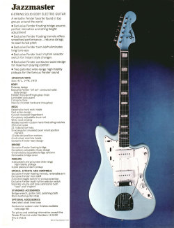 mmguitarbar:  Fender Jazzmaster spec sheet