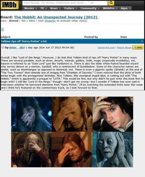 i-am-not-the-light-you-see: zirkussoldat: phobs-heh: KILL IT KILL IT WITH FIRE xD So Tolkien had a T