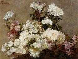  Various flower paintings by Henri Fantin Latour (1836 - 1904). 