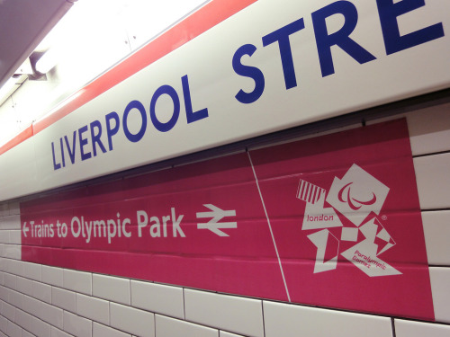 Paralympic signage, Liverpool Street Underground Station, London 2012