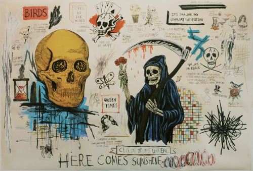 &copy; WES LANG 2012 &ldquo;THE SECRET SPACE OF DREAMS&rdquo; MIXED MEDIA ON PAPER 72X108 INCHES