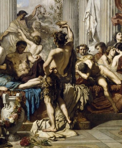 satyrsandnymphs:Thomas Couture - Romans during the Decadence (detail), 1847