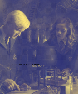 darkmarkburning:  Draco and Hermione as Potions partners 