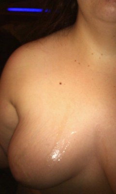 curvysubmissive:  My boyfriend wanted to cum on my tits(: yummy! 