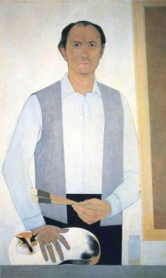 blastedheath:  erretratu Will Barnet (American, b. 1911), Self Portrait, 1967. Oil on canvas, 157.5 x 96.5 cm. Museum of Fine Arts, Boston. 