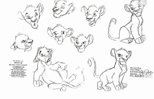 Young Simba Model Sheet