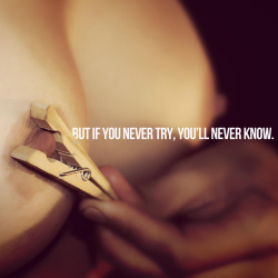 masterbdsm:  But if you never try, you´ll never know.  I&rsquo;ve always been kinky, but I try new stuff all the time. Helps out a lot for a loyal, monogamous 8.5 year marriage. -fms