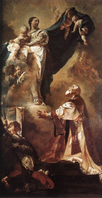 The Virgin Appearing to Saint Philip Neri, by Giovanni Battista Piazzetta, Chiesa di Santa Maria del