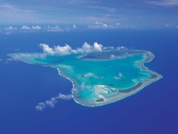 Aerial view of Aitutaki in the Cook Islands