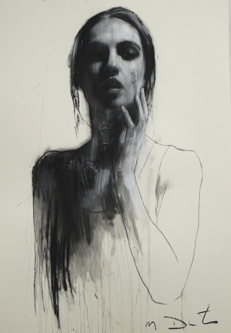 artmonia:  Study for Siren | Mark Demsteader. Pastel and collage 46 x 32 ins 116.8 x 81.3 cms Framed