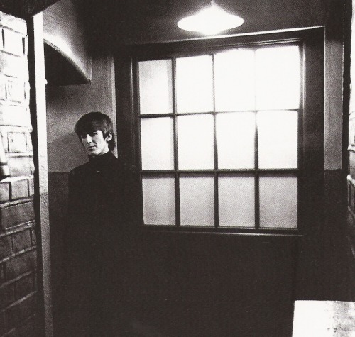 thateventuality:Scan - George on the set of “A Hard Day’s Night” (scanned from The Beatles Anthology