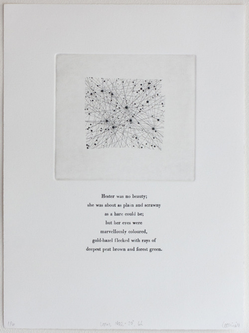 onceuponaspacetime: this is an etching and letterpress print featuring the Lepus constellation. Lep