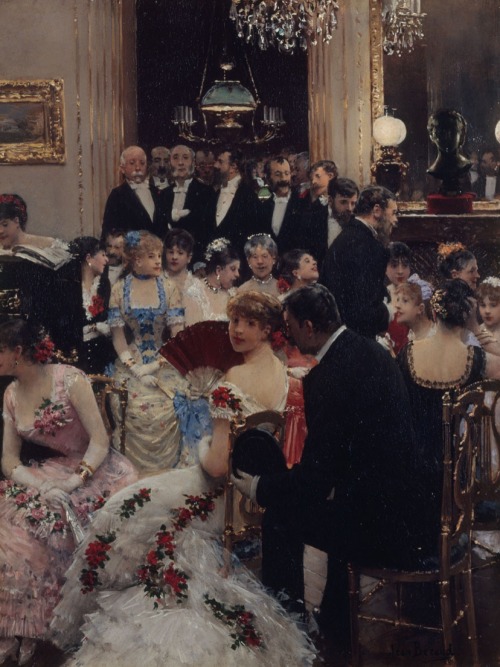 oldrags:La Soirée by Jean Béraud, ca 1880 France, Musée Carnavalet