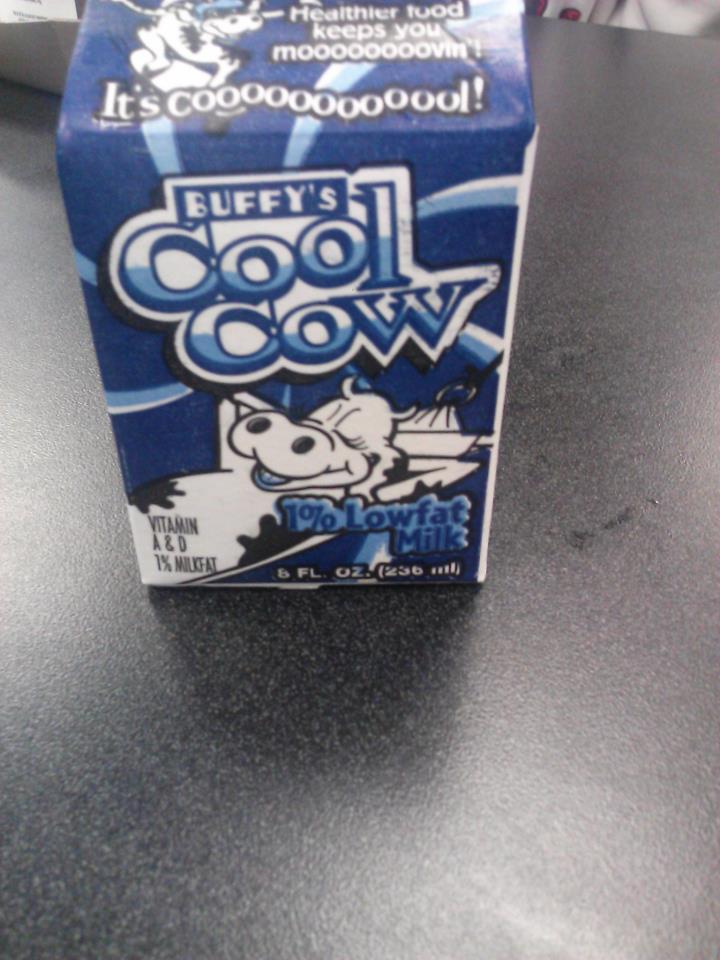 So I took this picture of my school&rsquo;s milk carton and this cow is too relaxed&hellip;..