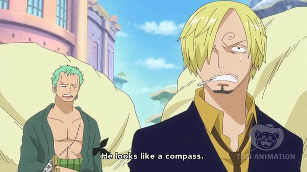 xiggymatsu:  Zoro, do you even know what a compass is? 