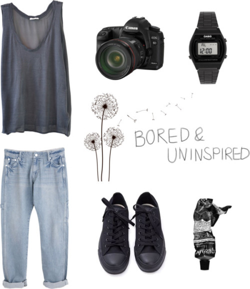 fauxen:  bored and uninspired by aster-haile featuring aesopAmerican Vintage silk tank / Denim jeans / Converse  / Casio B640wb-1aef Digital Black Stainless Steel Watch / Aesop , อ      